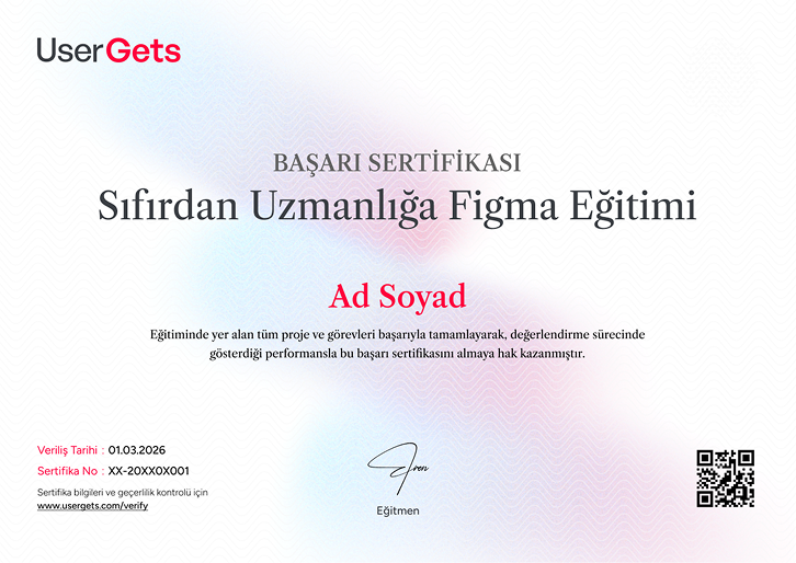 Figma Eğitim Başarı Sertifikası